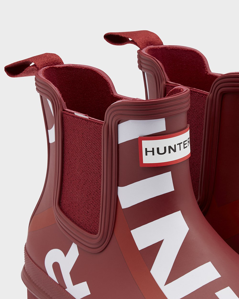 Chelsea Boots Dames - Hunter Original Exploded Logo - Grijs Rood - 38OJNRZPS